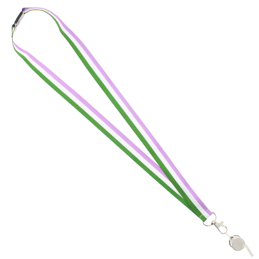Zac's Alter Ego - Genderqueer with metal whistle Cordon/Lanyard - Multicolore